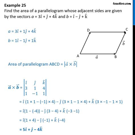 how to find area of parallelogram in vectors